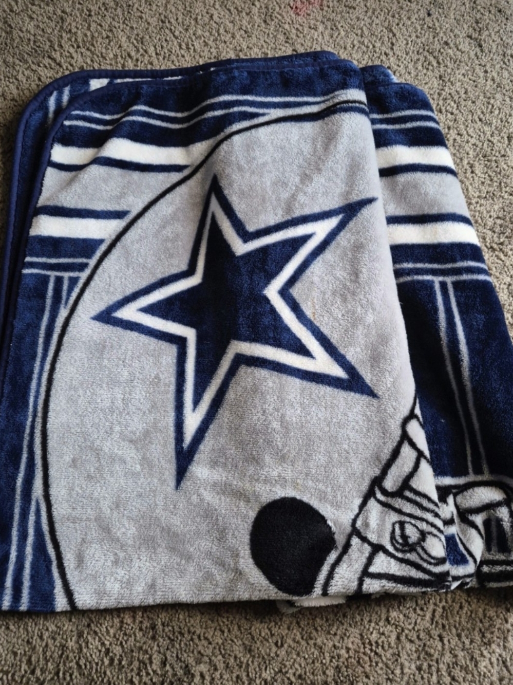 Navy and White Star Plush Throw Blanket - Home Bedding